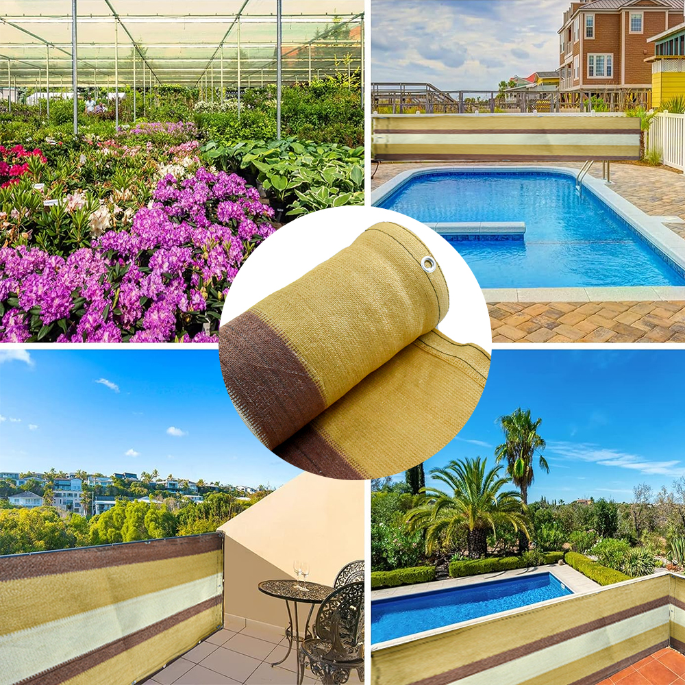 100% παρθένο HDPE180GSM καφέ χρώμα απόχρωση για μπαλκόνι