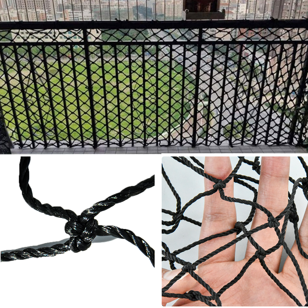 Nylon Net Fabric Black Golted Netting Balcony Pigeon Netting