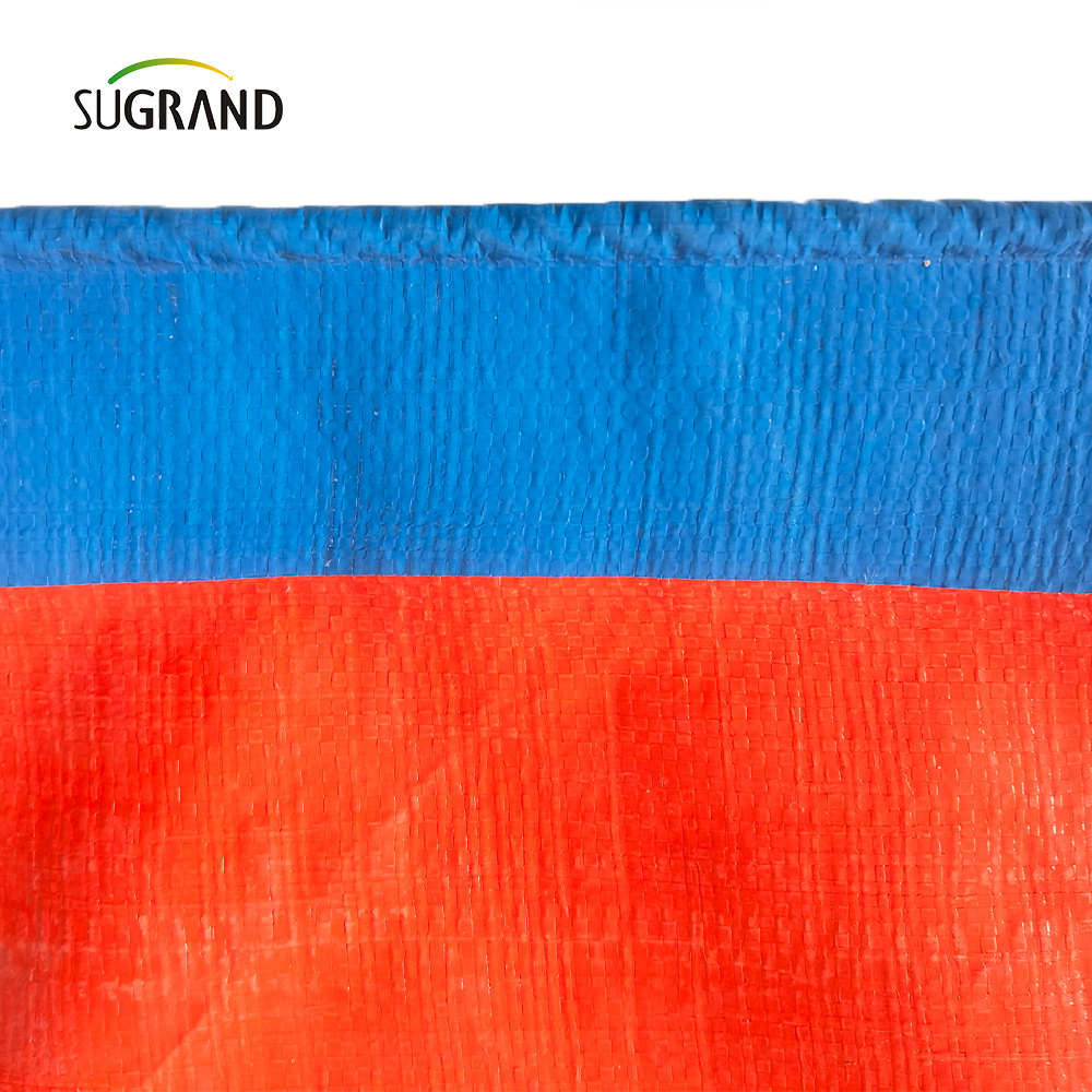 Πορτοκαλί και μπλε UV προστατεύει πλαστικό PE Tarpaulin Γεωργία Βιομηχανική κάλυψη κατασκευαστές