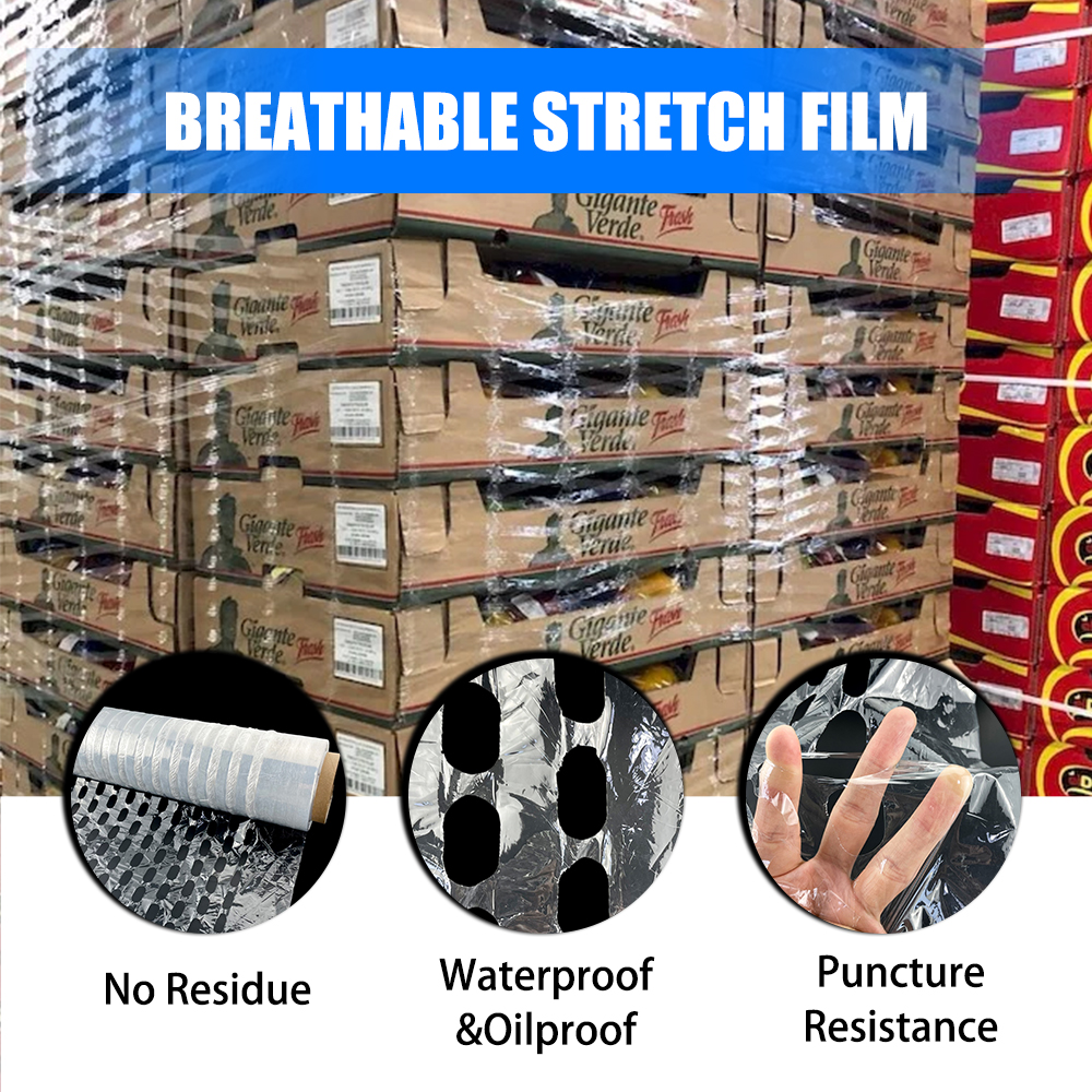 Εξαερισμένη ταινία περιτύλιγμα ταινίας αναπνεύσιμων ταινιών περιτυλίγματος για συσκευασία παλετών