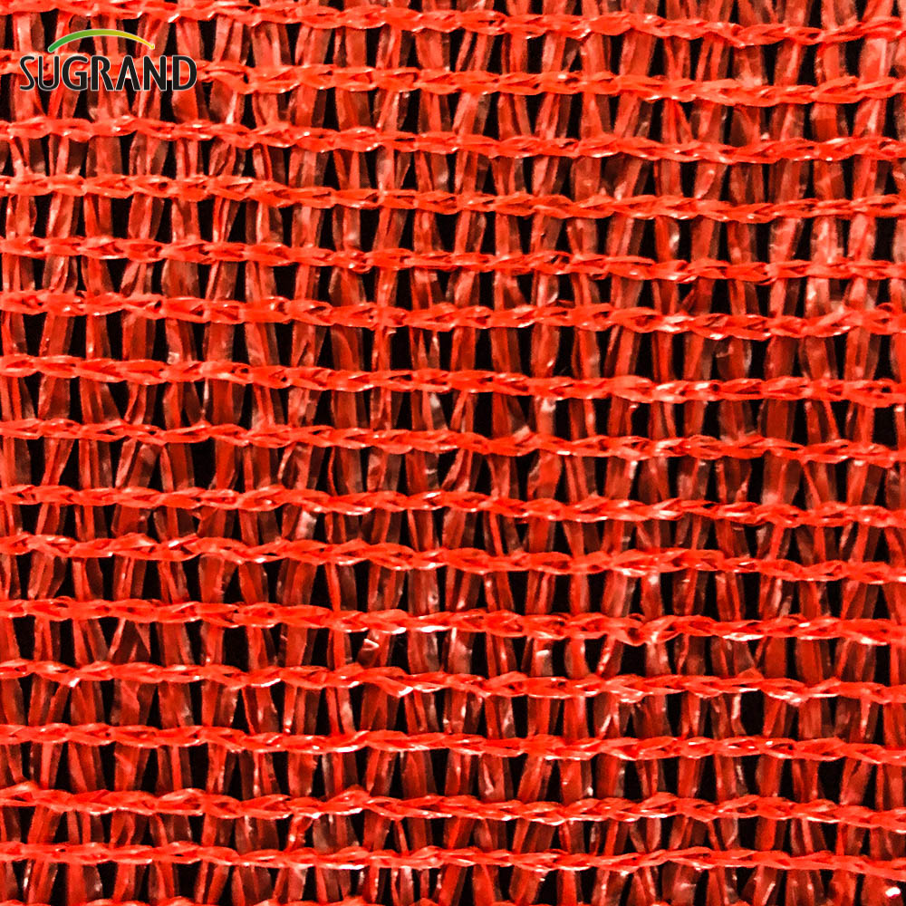 38 Gsm Tape Two Needles Red Shade Net HDPE Sun Shade Net 