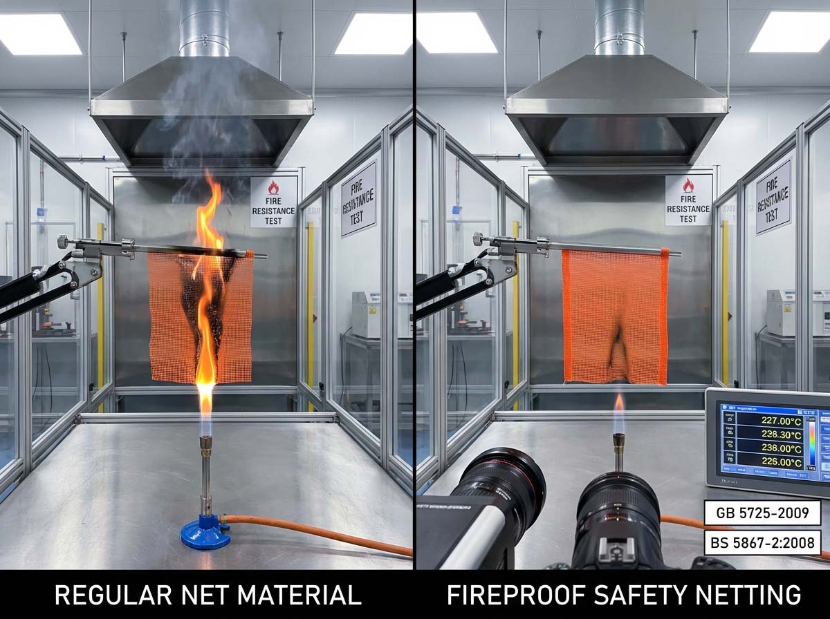 Δίχτυ ικριώματος επιβραδυντικό πυρκαγιάς