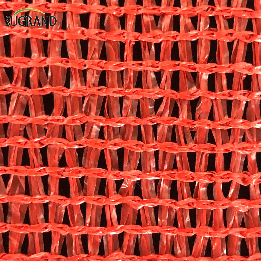 38 Gsm Tape Two Needles Red Shade Net HDPE Sun Shade Net 