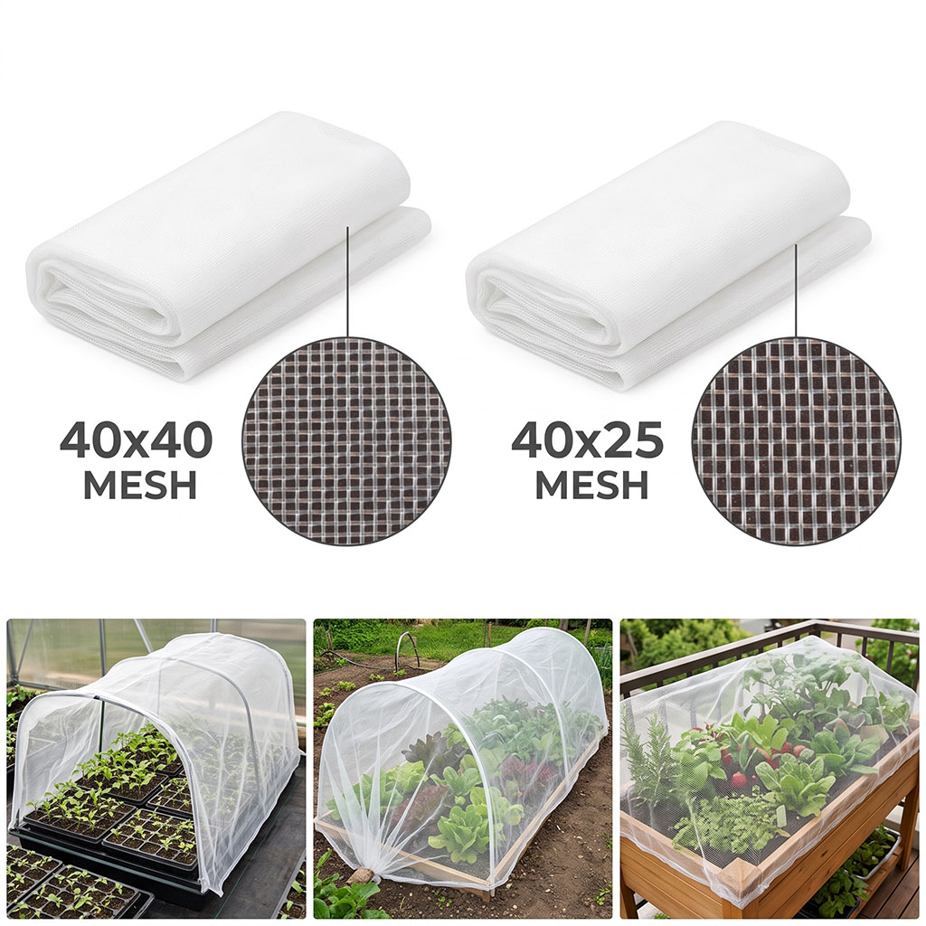 Δίχτυ εντόμων HDPE 40 Mesh για λαχανικά θερμοκηπίου